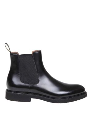 Doucal's: ankle boots - Black brushed leather ankle boots