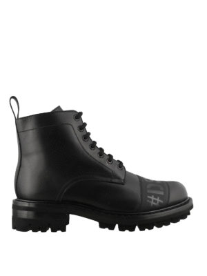 DSQUARED2: ankle boots - Logo leather ankle boots