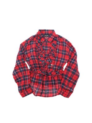 DSQUARED2: blouses - Checked blouse in red and blue