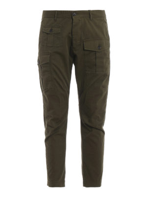 DSQUARED2: pantaloni casual - Pantaloni Sexy Cargo verdi