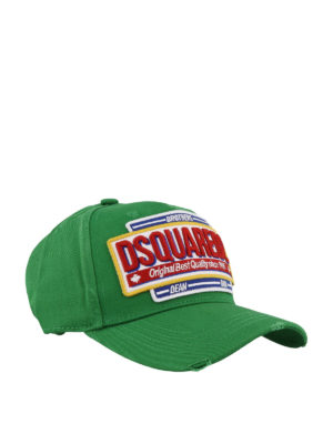 DSQUARED2: hats & caps - Dean & Dan Brothers green baseball cap