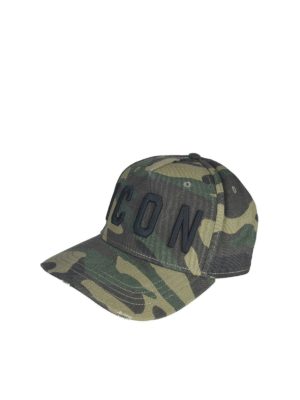 DSQUARED2: cappelli - Cappello Icon verde camouflage