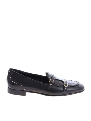 Edhèn Milano: lace-ups shoes - Black Brera monk strap shoes with studs