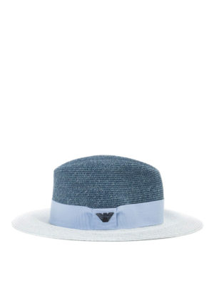 EMPORIO ARMANI: hats & caps - Straw fedora hat