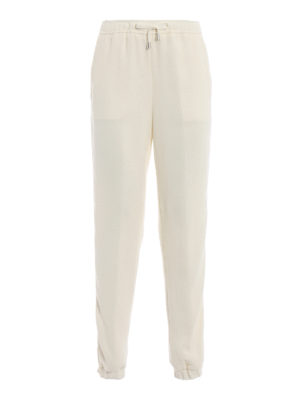 ERMANNO SCERVINO: casual trousers - Wool blend trousers with logo bands