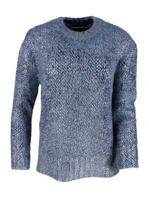 【送料&関税込】Stone  Midnight Blue Wool Sweater Mens Knit Sweater Autumn Winter Men O Neck Pullover Casual