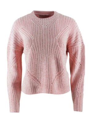 ERMANNO SCERVINO: crew necks - Rhinestones pullover in pink