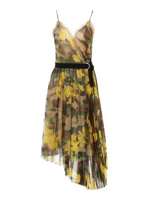 ERMANNO SCERVINO: knee length dresses - Lace detail camouflage dress