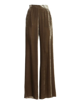 ETRO: casual trousers - Velvet palazzo trousers