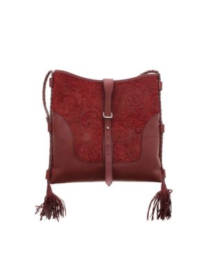 ETRO: cross body bags - Eivissa shoulder bag in burgundy