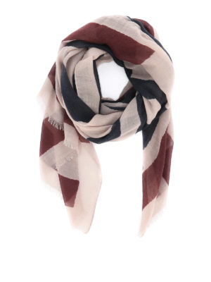ETRO: scarves - Maxi logo jacquard cashmere scarf