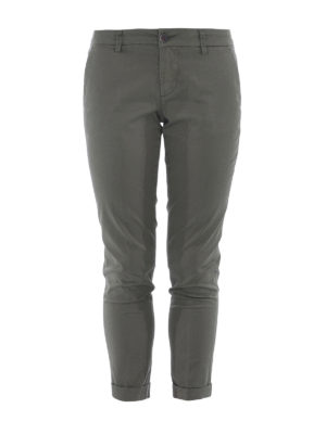 FAY: casual trousers - Cotton sateen crop trousers