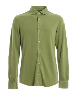 FEDELI: shirts - Steve Egyptian cotton piqué shirt