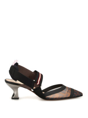 FENDI: court shoes - FF motif slingback court shoes