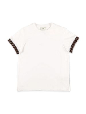 Fendi Jr: t-shirts - White t-shirt with logo details