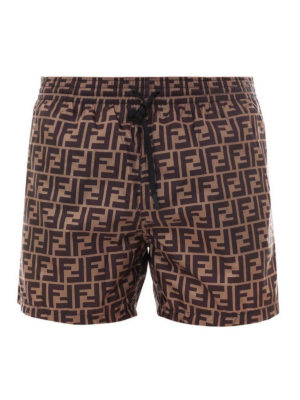 FENDI: Swim shorts & swimming trunks - FF logo print swim shorts
