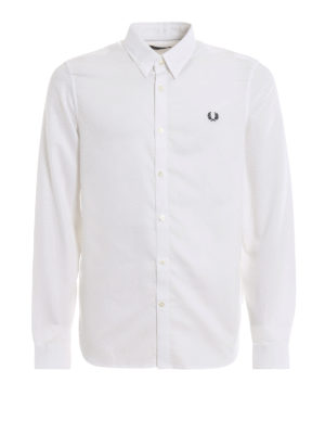 FRED PERRY: shirts - Logo embroidery pique cotton shirt