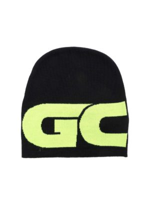 GCDS: cappelli - Berretto nero con logo fluo