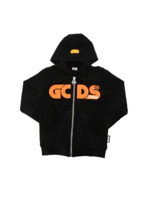 GCDS: Sweatshirts & Sweaters - Neon logo sweatshirt in black