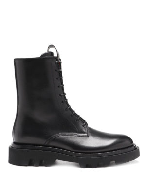 GIVENCHY: ankle boots - Lace-up leather combat boots