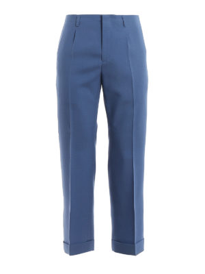 GIVENCHY: casual trousers - Lightweight wool  trousers with turn-ups