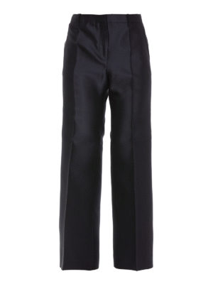 Prada Black tech stretch fabric wide leg pants | P200CHG39002