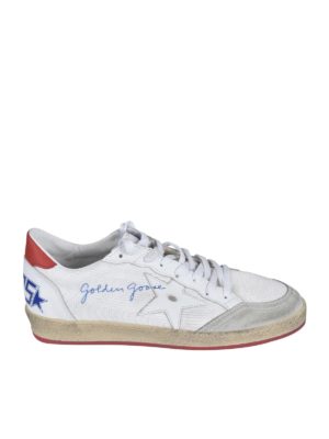 GOLDEN GOOSE: trainers - Ball Star fabric sneakers in white