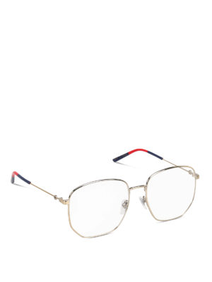 GUCCI: Glasses - Gold-tone metal eyeglasses