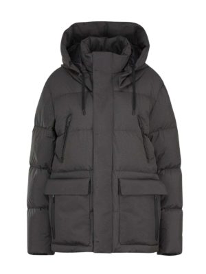 HERNO: padded coats - Hooded down jacket in grey