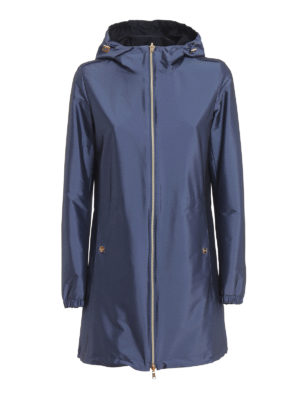 HERNO: short coats - Techno taffeta reversible hooded coat