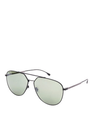Hugo Boss: sunglasses - Black titanium aviator sunglasses
