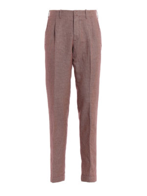 INCOTEX: pantaloni casual - Pantaloni Pattern 30 in lino e cotone rosso