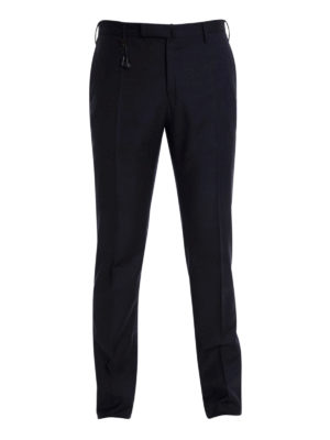 INCOTEX: Pantalons élégants - Pantalon Ajusté Bleu Foncé