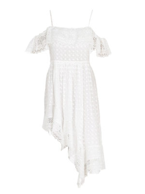 Isabel Marant Etoile: knee length dresses - Timoria embroidered asymmetrical dress