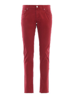 JACOB COHEN: pantaloni casual - Pantaloni Style 622 slim rossi