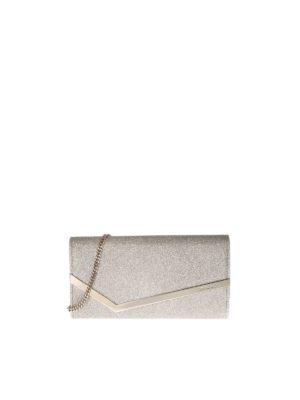 JIMMY CHOO: cross body bags - Emmie platinum color shoulder bag