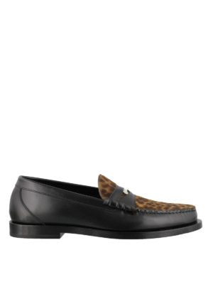 JIMMY CHOO: Loafers & Slippers - Mocca animal print loafers