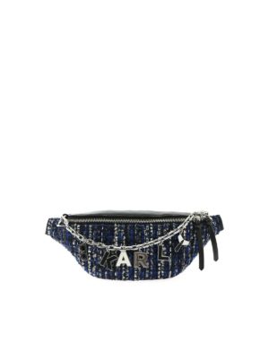 KARL LAGERFELD: zaini - Marsupio K/Studio Tweed blu e nero