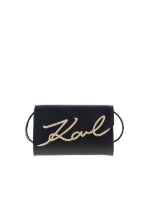 KARL LAGERFELD: belt bags - K Signature belt bag in black