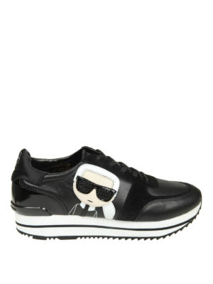 KARL LAGERFELD: trainers - Karl patch detail leather and suede sneakers