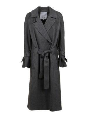 KENZO: long coats - Wool blend coat