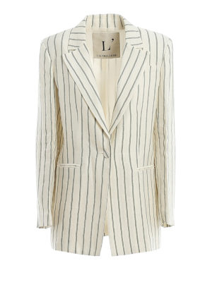 L' AUTRE CHOSE: blazers - Linen blend striped blazer