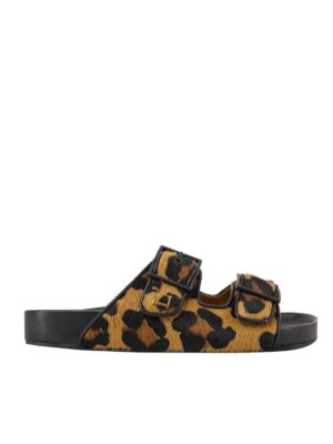 L' AUTRE CHOSE: sandals - Animal print branded sandals