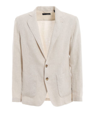LARDINI: blazers - Egama light beige linen blazer