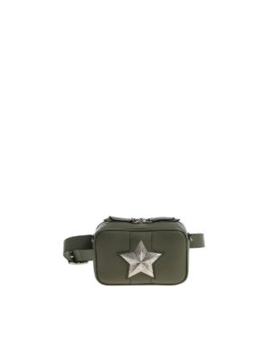 Les Jeunes Etoiles: backpacks - Green leather waistbag