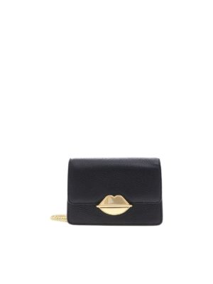 Lulu Guinness: cross body bags - Polly bag in black leather