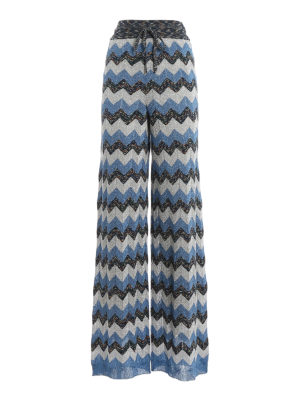 M MISSONI: casual trousers - Chevron knitted palazzo trousers
