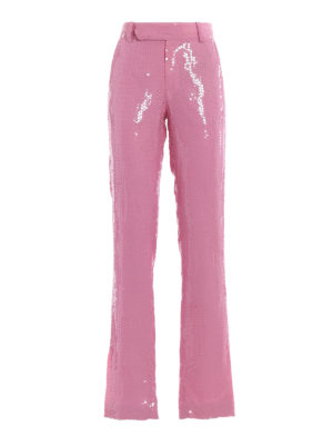 m.s.g.m.: casual trousers - Pink sequined trousers