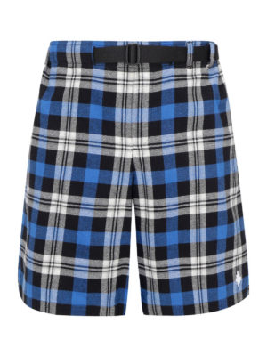 Marcelo Burlon County Of Milan: Trousers Shorts - Checked cotton blend shorts