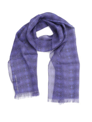 スカーフ ETRO SCARVES AND SILK CREAM/AUBERGINE Etro Scarf Shaal Nur - Women Collection Cashmere Silk Shawl